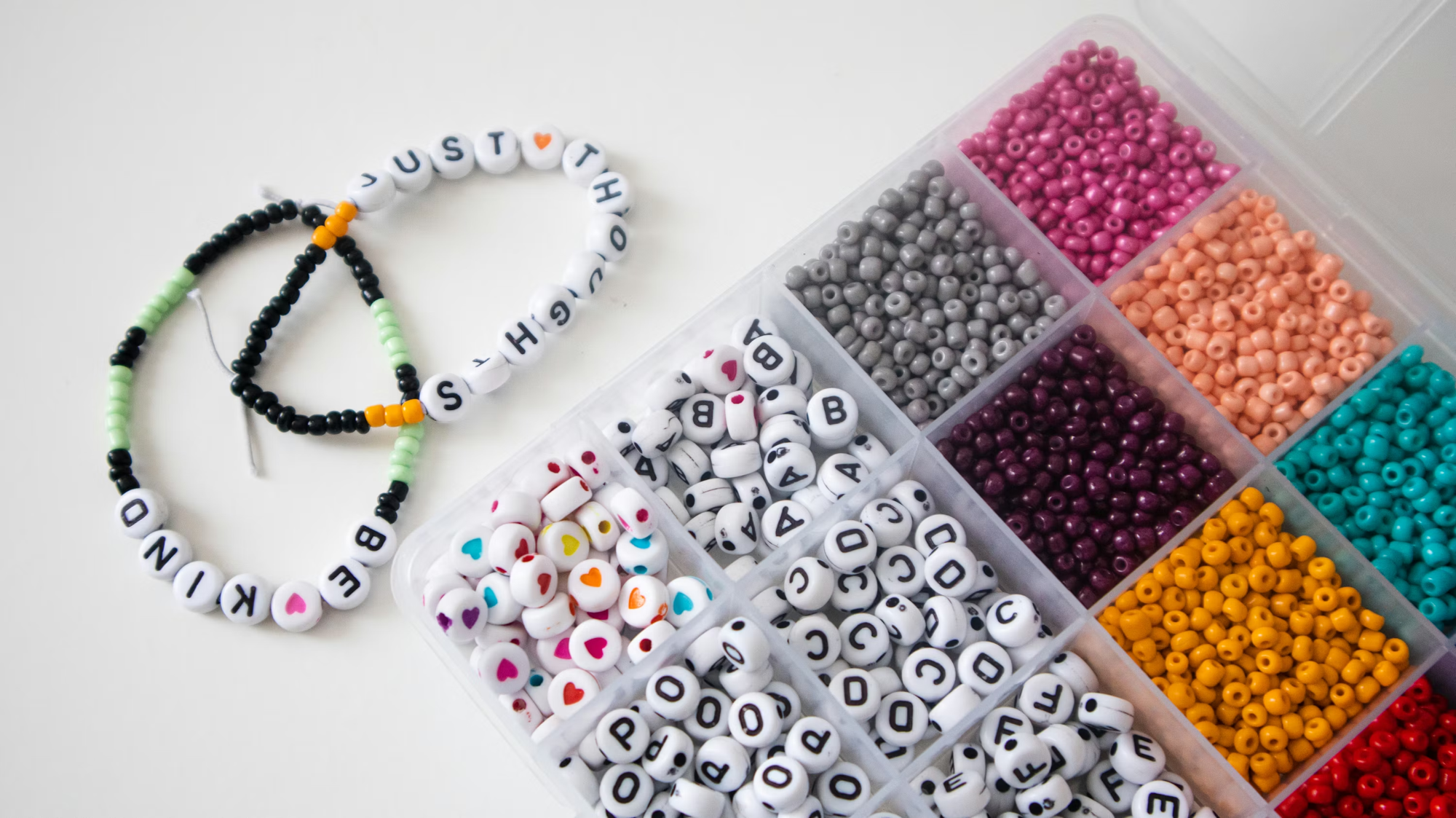 Letter beads and colorful bead kit for custom bracelets