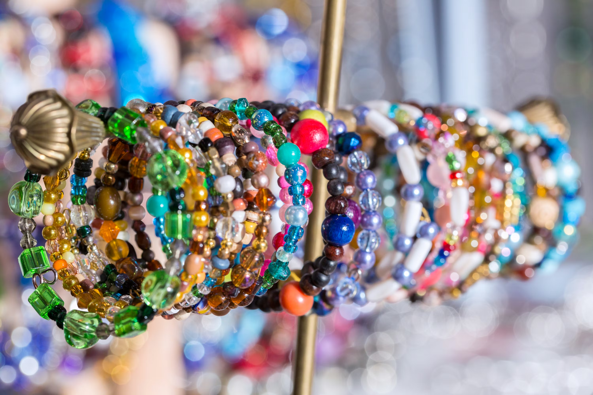 Colorful handmade beaded bracelets